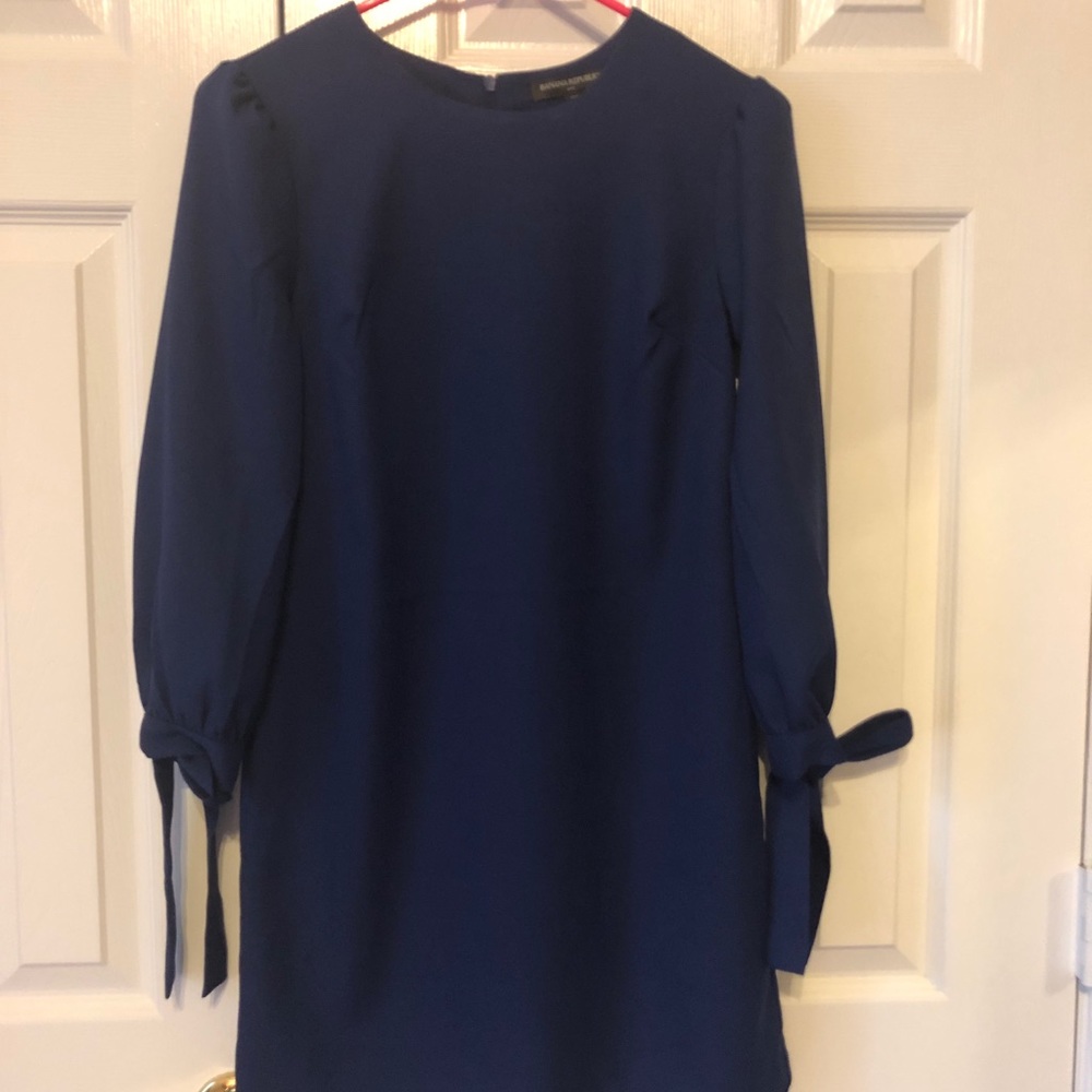 Blue business casual dress